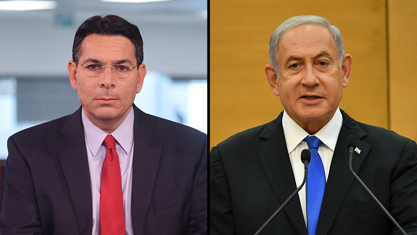מקורבי נתניהו רואים בדנון "מורד פוטנציאלי" (צילום: אלי מנדלבאום, יריב כץ) בנימין ביבי נתניהו ודני דנון