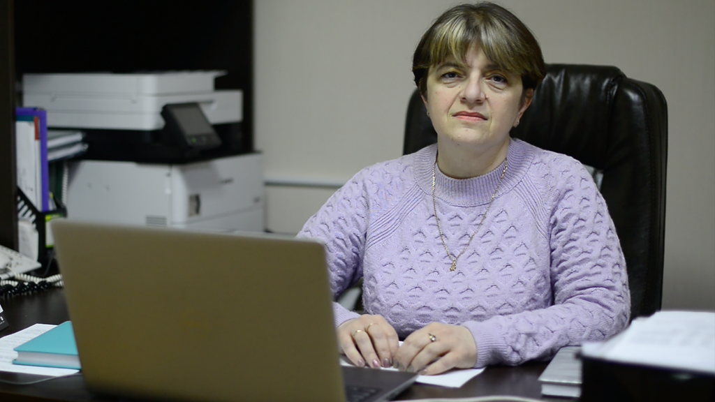 Elizaveta Sherstuk runs a branch of Hesed, a network of welfare centers, in Sumy, Ukraine 