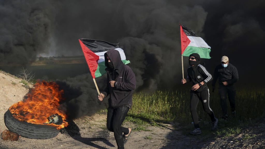 Palestinian protester on West Bank 