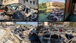 מכוניות שרופות בחווארה