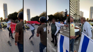 נהג אוטובוס תוקף מפגין עם מחסום