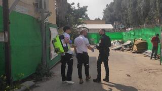 זירת תאונת העבודה בפרדס חנה