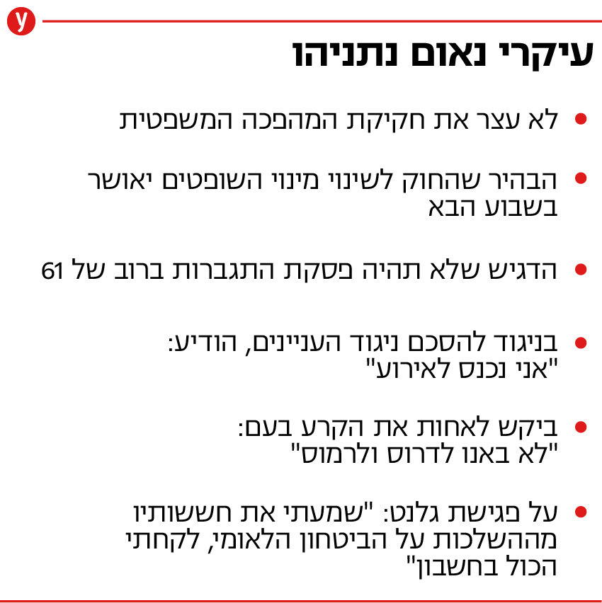 אינפו אינפוגרפיקה עיקרי נאום בנימין נתניהו ראש ממשלה מהפכה משפטית פסקת התגברות אינפו אינפוגרפיקה עיקרי נאום בנימין נתניהו ראש ממשלה מהפכה משפטית פסקת התגברות