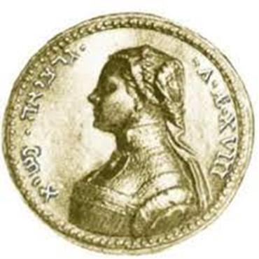 A medallion left by the family. Mistakenly identified with Dona Gracia, but created in honor of her daughter's betrothal מדליון שנותר מהמשפחה. זוהה בטעות עם דונה גרציה, אך יוצר לכבוד אירוסי בתה של בריינה – גרציה לה-צ'יקה