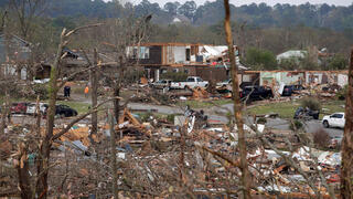 The damaged remains of the Walnut Ridge neighborhood in Little Rock, Arkansas.
