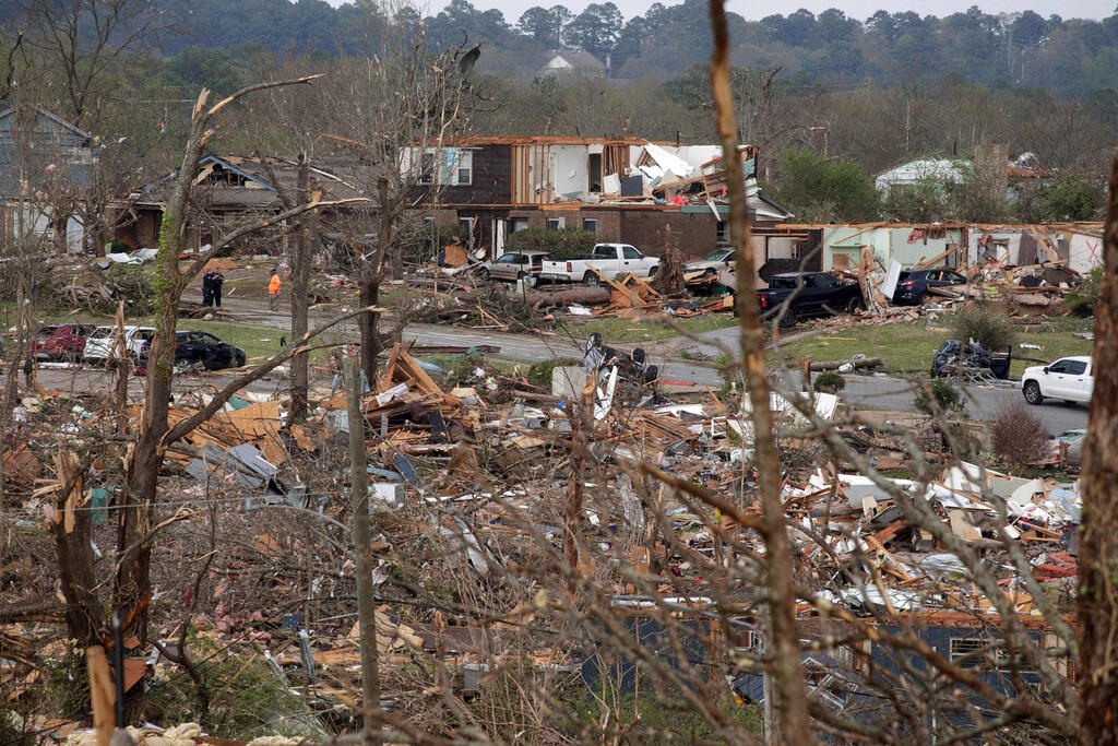 The damaged remains of the Walnut Ridge neighborhood in Little Rock, Arkansas.