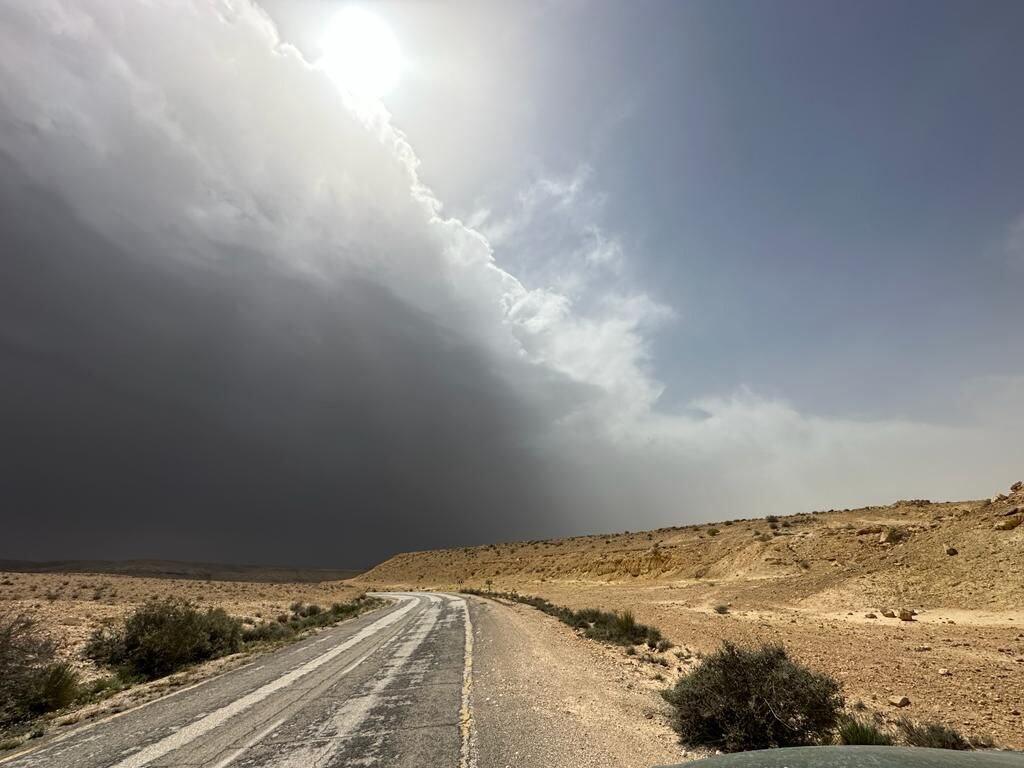 לפני הסופה, בהר הנגב (צילום: גל ביסמוט רשות הטבע והגנים) סופה בדרכה להר נגב