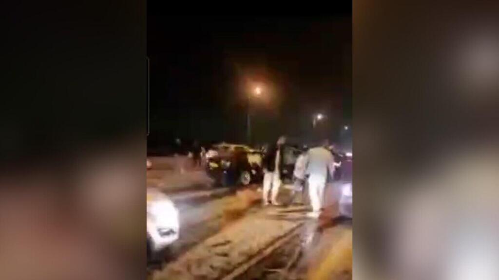  תיעוד מתאונת השרשרת בכביש 1, ליד מחלף ענבה