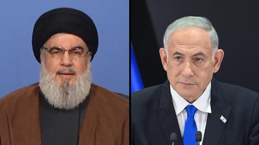 Hezbollah Secretary-General Hassan Nasrallah and Prime Minister Benjamin Netanyahu 