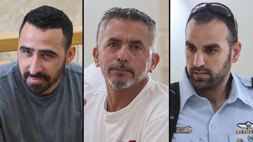 מימין לשמאל: השוטרים בן שעיה, גבאי וכהן (צילום: גיל נחושתן) מימין לשמאל: השוטרים בן שעיה, גבאי וכהן