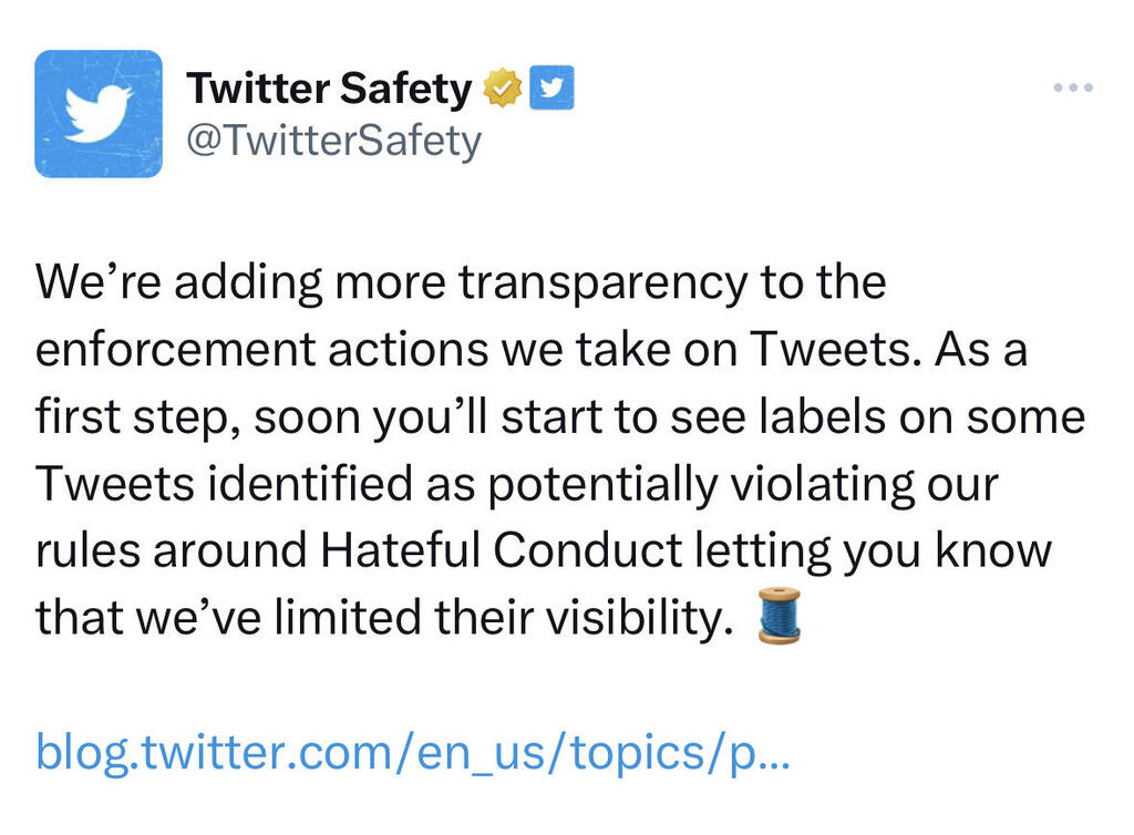 Twitter announces labeling policy for hateful conduct