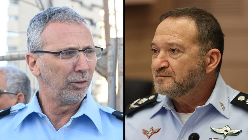 ניצב אשד נגד המפכ"ל שבתאי (צילום: אלכס קולומויסקי, יאיר שגיא) ניצב אשד נגד המפכ"ל שבתאי