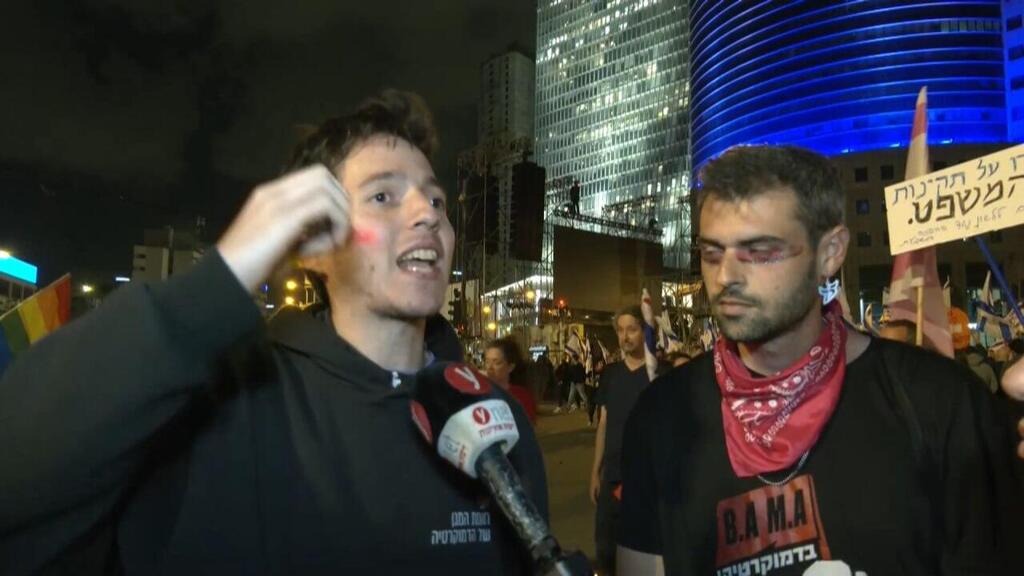 "כל הסקרים מראים שאנחנו הרוב". בר ובן בת"א, אמש (צילום: עידו ארז) בר פקולה ובן חושן