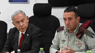 ראש הממשלה בנימין נתניהו, הרמטכ"ל הרצי הלוי ושר הביטחון יואב גלנט בהערכת מצב