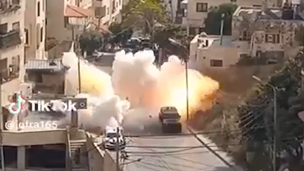 תיעוד מפיצוץ בשכם