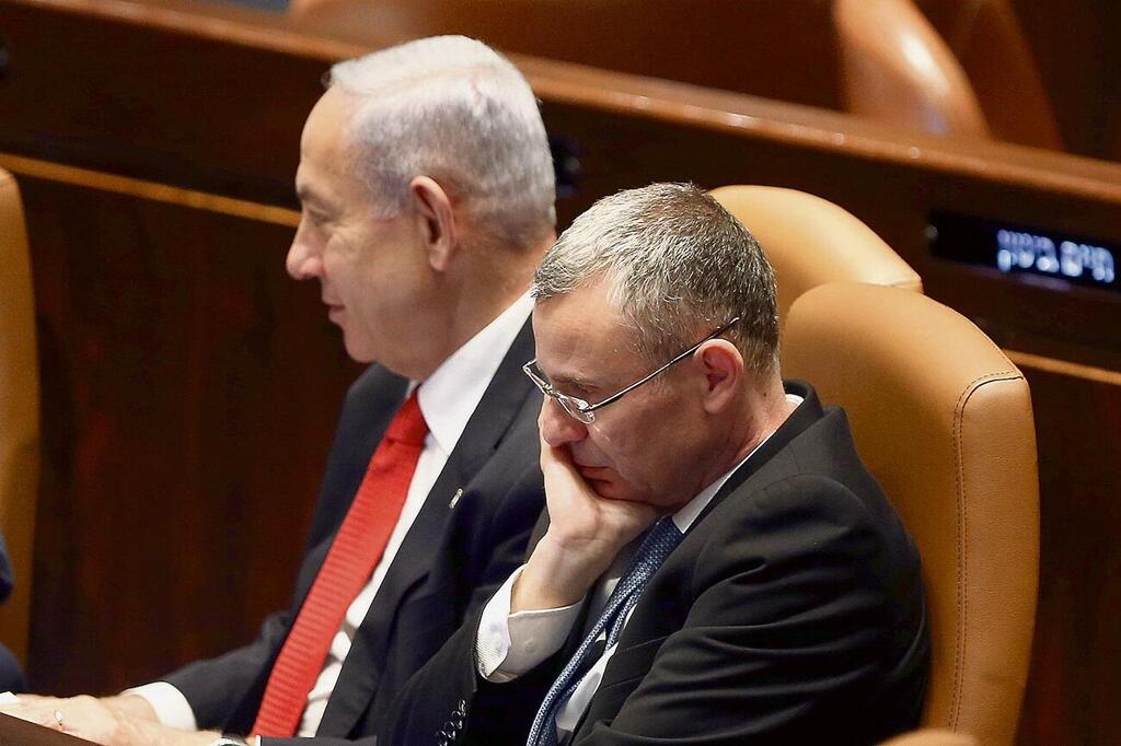 Prime Minister Benjamin Netanyahu and Justice Minister Yariv Levin (Photo: Alex Kolomoisky) בנימין נתניהו ויריב לוין