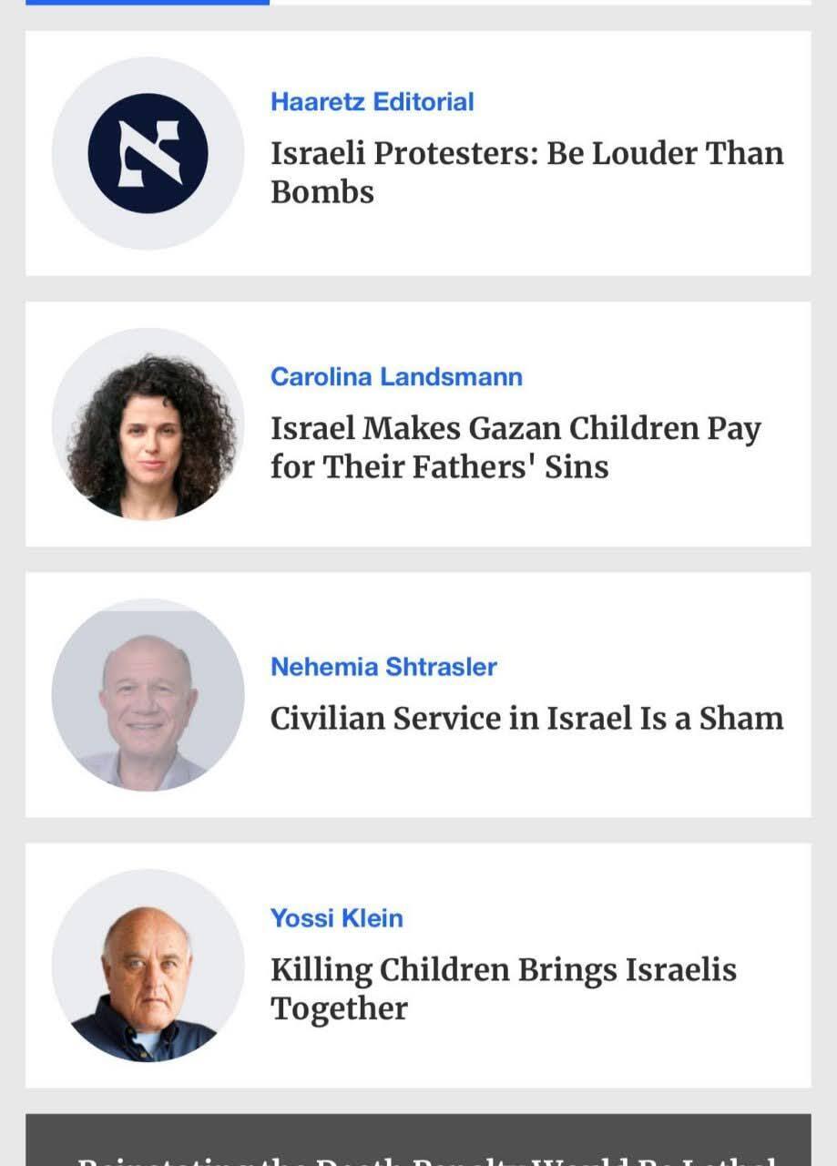 Haaretz columns laid out