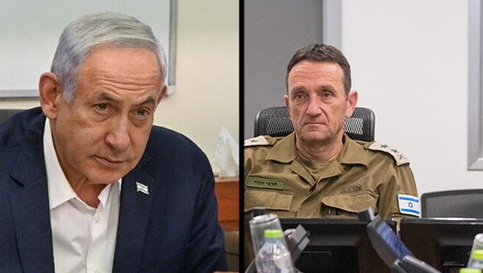 צה"ל כפוף לדרג המדיני. הרמטכ"ל וראש הממשלה (צילום: דובר צה"ל, קובי גדעון לע"מ ) ראש הממשלה נתניהו בהערכת מצב במזכירות הצבאית