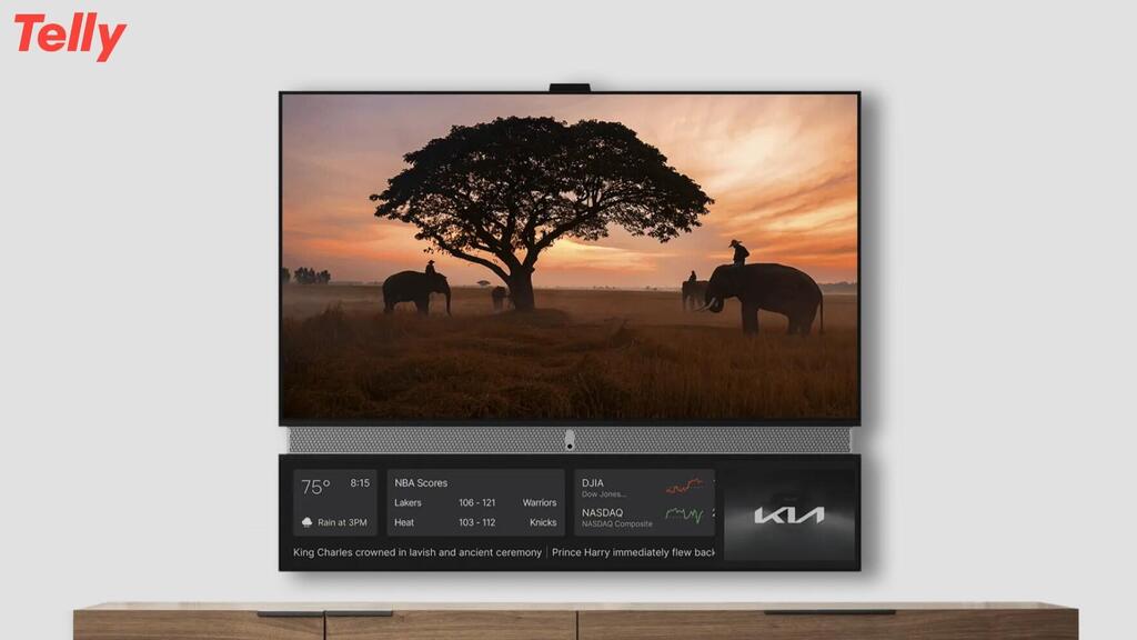 הטלוויזיה כפולת המסך של Telly (צילום מסך אתר Telly) הטלוויזיה כפולת המסך של Telly