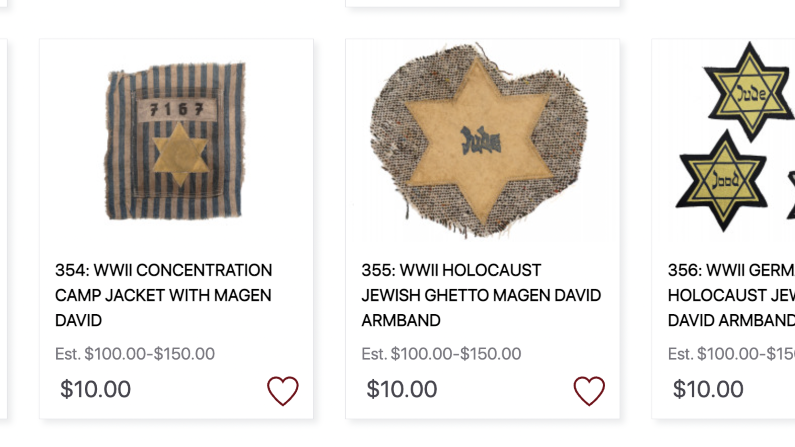 פריטים מתקופת השואה מוצעים למכירה פומבית