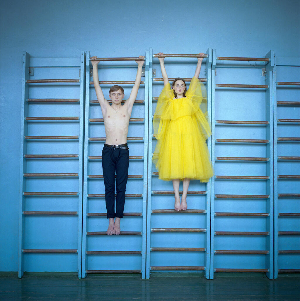 נסטיה וניקיטה, 2019. "בשל הצבעים של דגל אוקראינה, בשנה האחרונה הוא הופיע במגזינים רבים" (צילום: מיכל חלבין) נסטיה וניקיטה, 2019