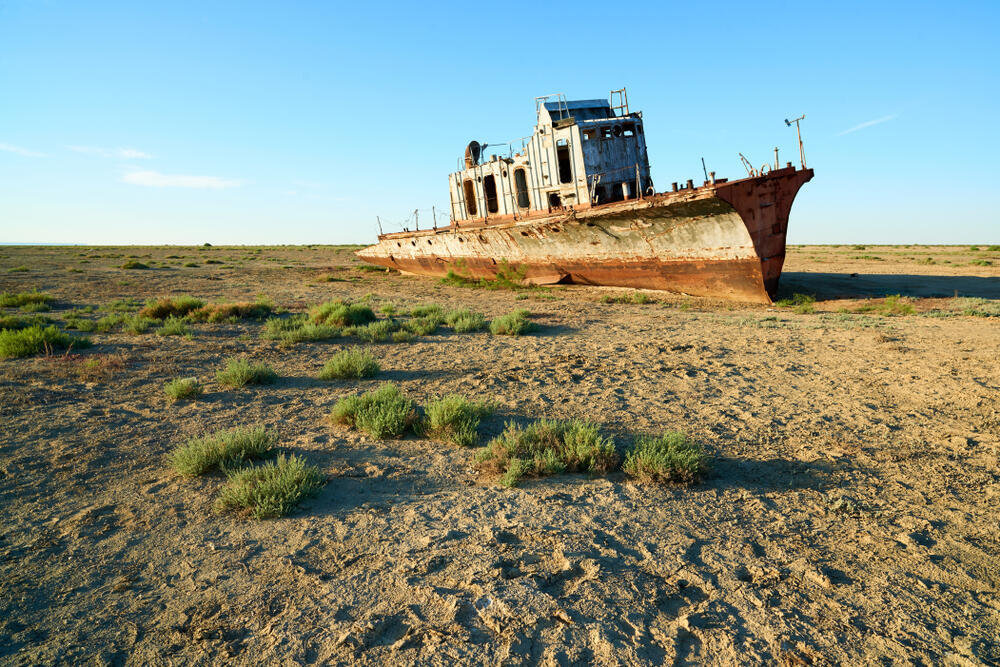 התייבשות ימת אראל (צילום: Shutterstock) התייבשות ימת אראל