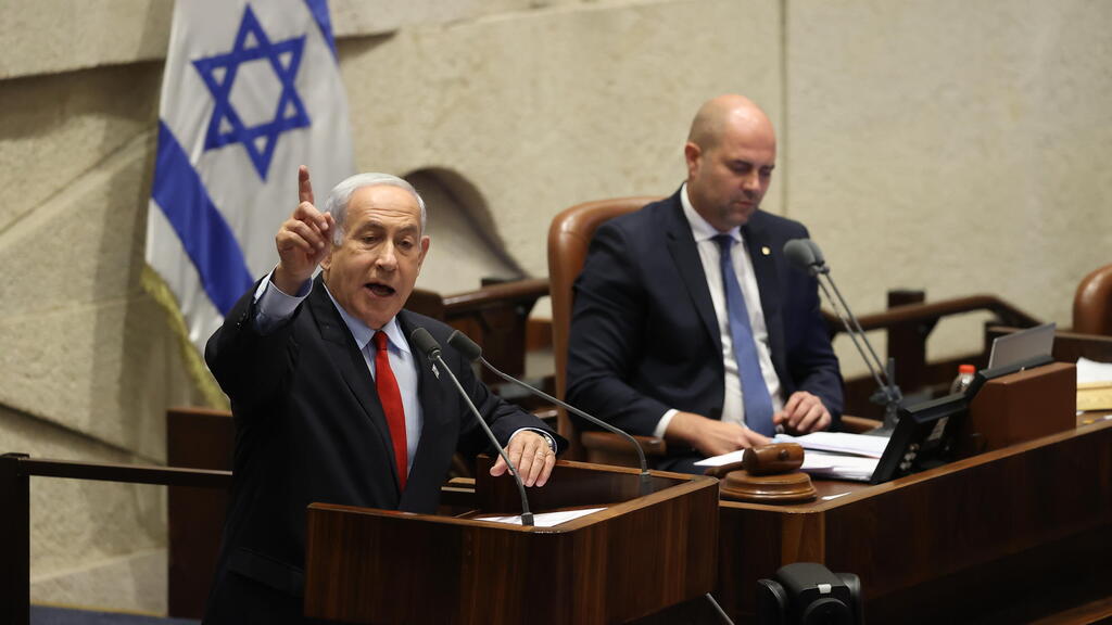 ביקש שיתוף פעולה מהח"כים הערבים, ועבר לתקוף את האופוזיציה. נתניהו (צילום: עמית שאבי) בנימין נתניהו נואם במליאה
