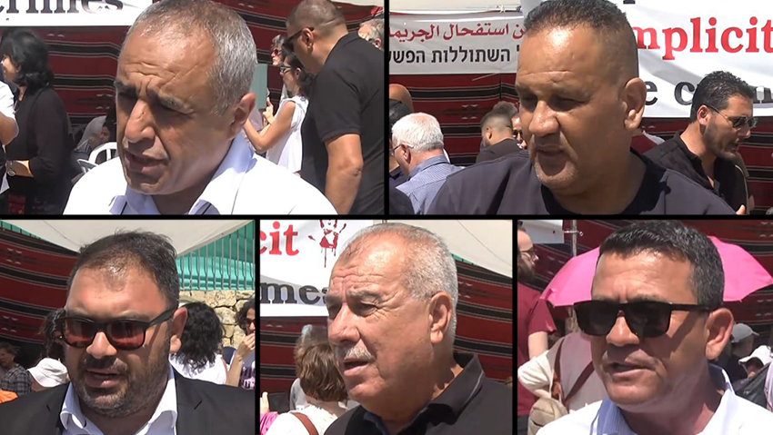 "הממשלה חייבת לפעול לעקירת הפשע מהשורש". נציגי מאהל המחאה (צילום: משי בן עמי) "הממשלה חייבת לפעול לעקירת הפשע מהשורש". נציגי מאהל המחאה
