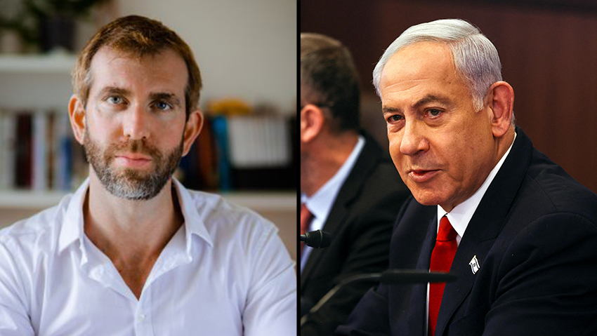 "שהטייסים יעשו וואסח בקפלן". נתניהו וצוויק (צילום: רויטרס מתוך טוויטר ) בנימין נתניהו, גלעד צויק