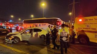 זירת הירי שגרם לתאונה סמוך לראש העין