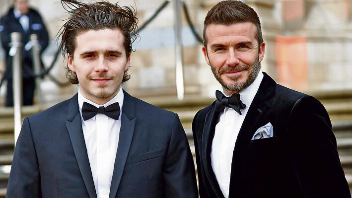 Brooklyn Beckham and David Beckham 