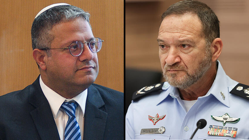 המפכ"ל ובן גביר (צילום: אלכס קולומויסקי, רפי קוץ) המפכ"ל ובן גביר