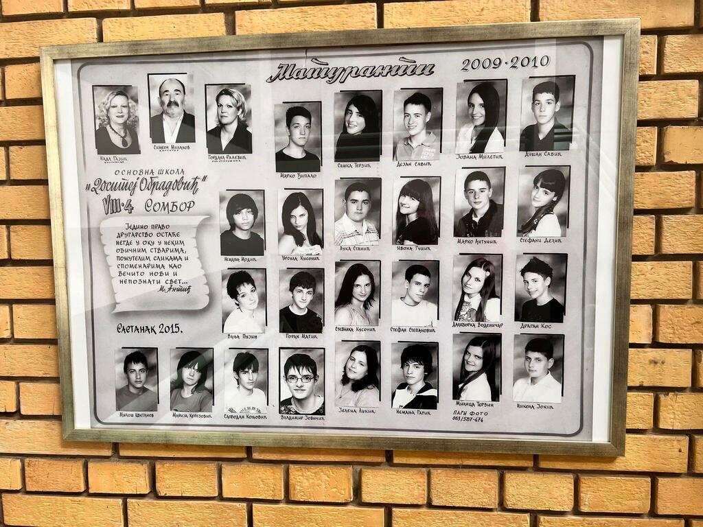 Jokić's class photo (bottom right corner) (Photo: Zeev Avrahami) תמונת המחזור של ניקולה יוקיץ'