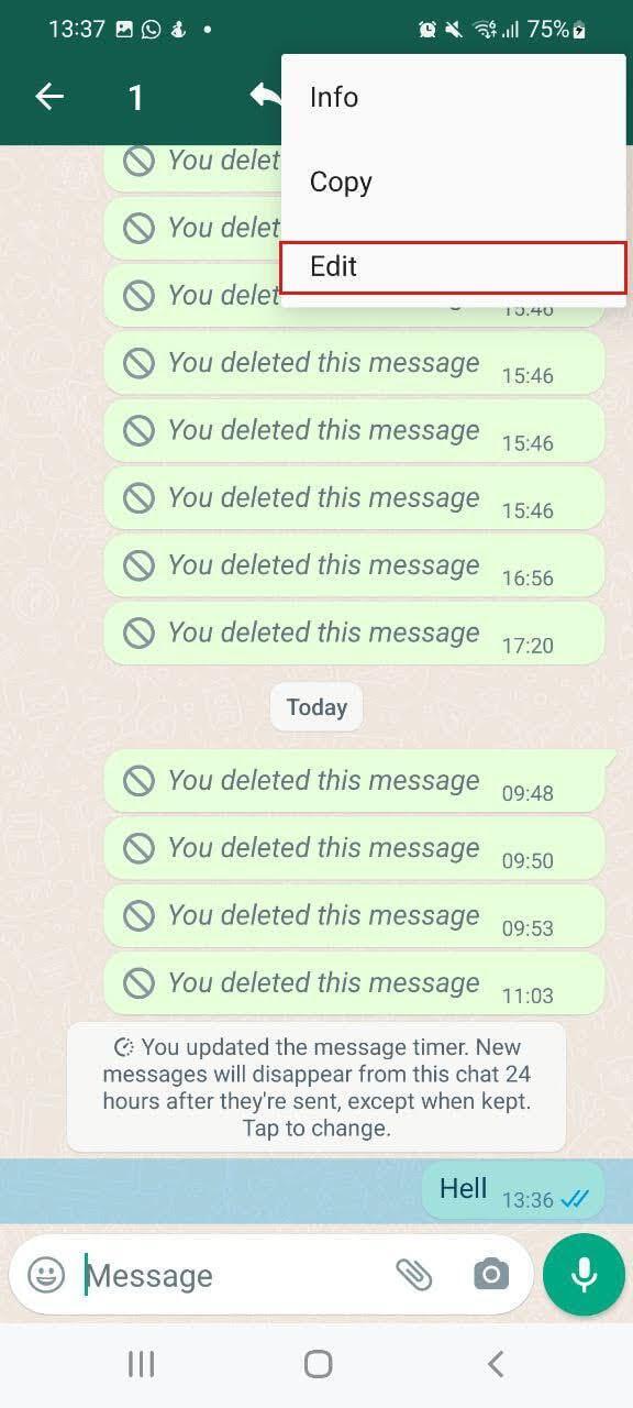 How to ed... revise your sent Whatsapp messages