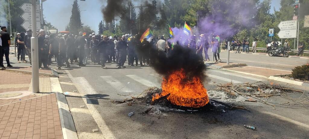 המהומות בגולן (צילום: אבי אוחיון) תיעוד המחאות במהלך מחאות הדרוזים נגד טורבינות הרוח ברמת הגולן