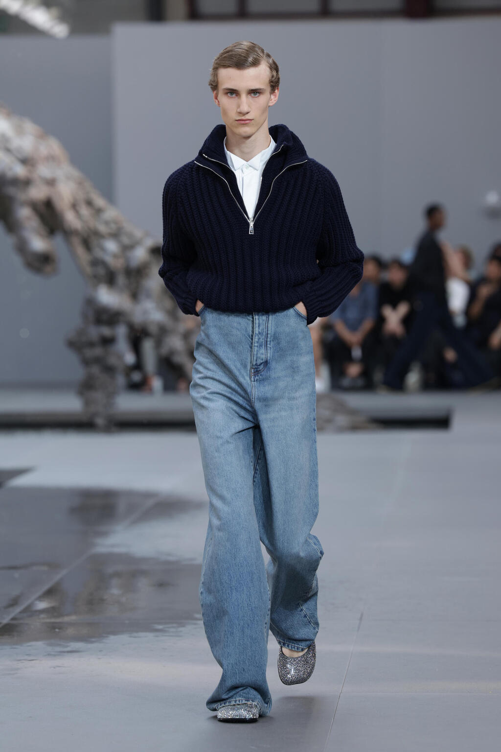 A model on the runway at the Louis Vuitton Menswear Collection News  Photo - Getty Images