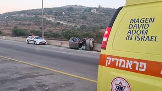 זירת תאונת הדרכים בכביש 5, סמוך למחלף פדואל