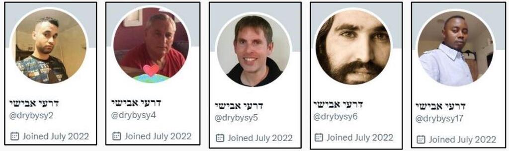 בוטים שעשו שימוש בשם “דרעי אבישי" (צילום: צילום מסך) בוטים שעשו שימוש בשם “דרעי אבישי"