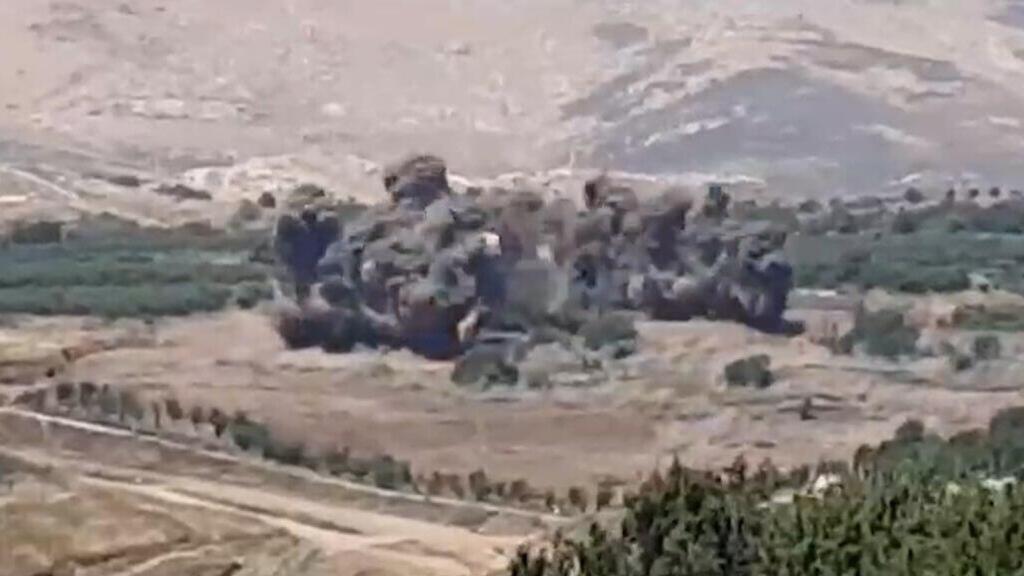צילום: אגף דוברות וקשרי ציבור, משרד הביטחון תיעוד פיצוץ המוקשים ברמת הגולן