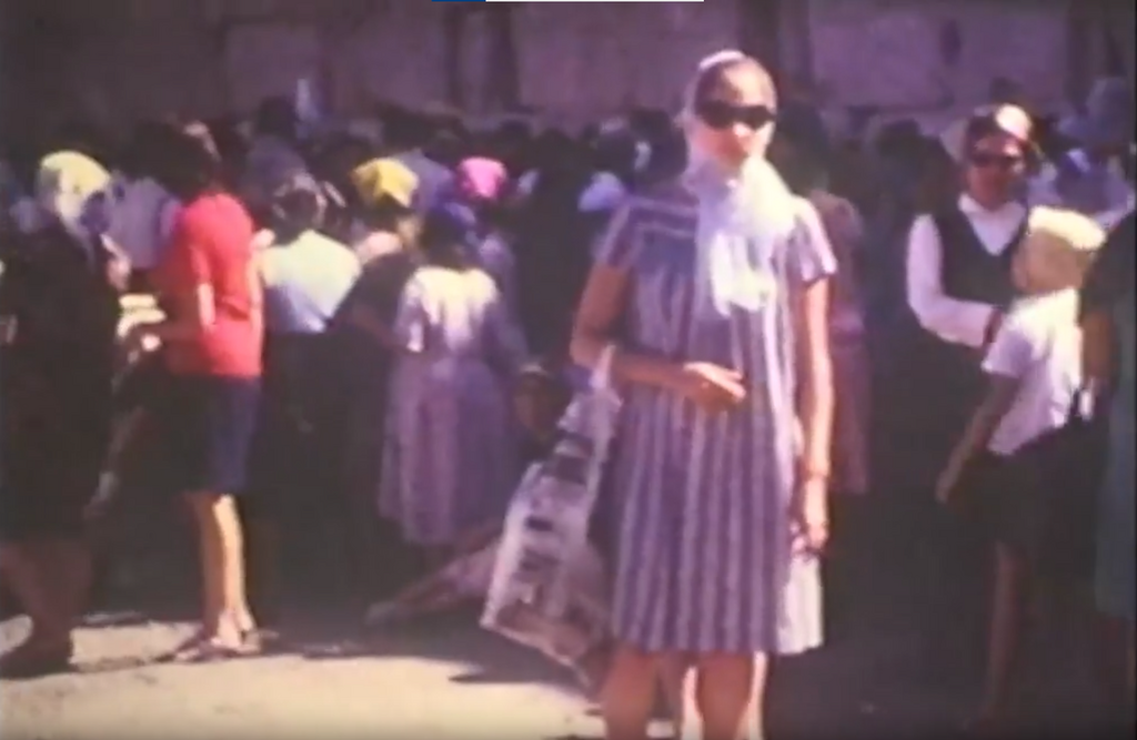Hensha Gansbourg visits the Western Wall in Jerusalem in 1967 