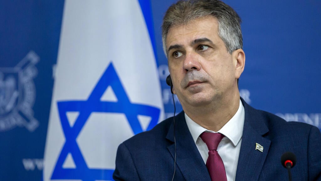 שר החוץ אלי כהן מסיבת עיתונאים ב מולדובה