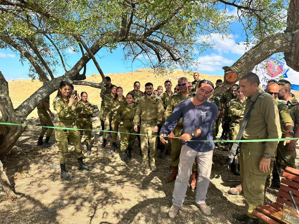 The ribbon-cutting ceremony at the new observation point in the Golan Heights (Photo: IDF spokesperson unit) חנוכת עמדת התצפית