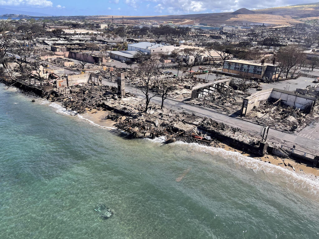 Un incendie a détruit la ville de Lahaina sur l'île de Maui, Hawaii, USA
