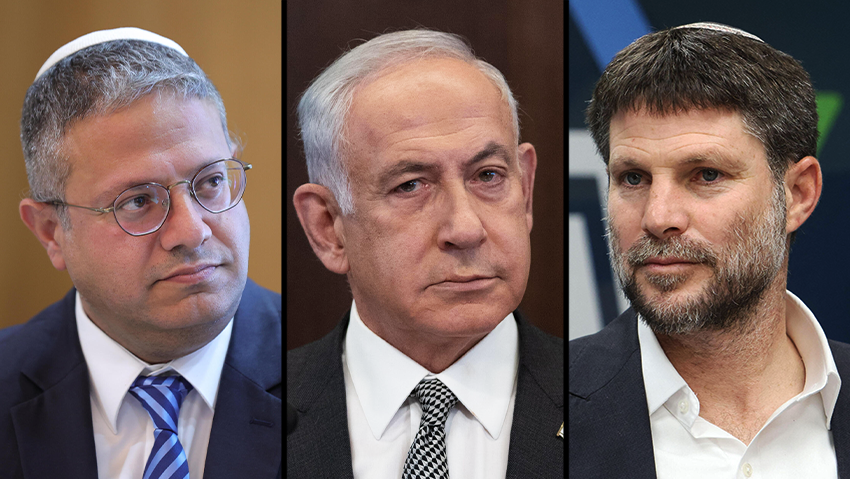 שלל ממשלת אחדות בלעדיהם, במקום. נתניהו, בן גביר וסמוטריץ' (צילום: EPA, AFP) סמוטריץ', נתניהו ובן גביר