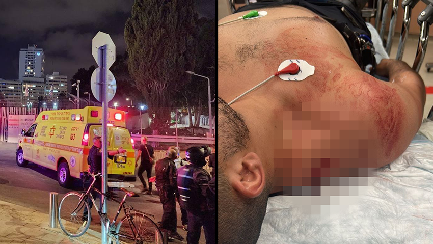 השוטר שנדקר והזירה בתל אביב זירת אירוע דקירת השוטר בהפגנה למען הצדק לרפאל אדנה