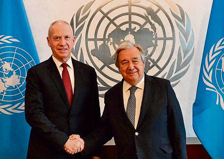 גלנט עם מזכ"ל האו"ם | צילום: אריאל חרמוני, משרד הביטחון yk13570263