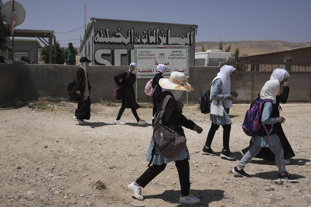 A school under threat of demolition in the village of Masafer Yatta near Hebron 