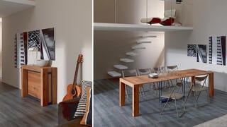קונסולת עץ שנפתחת לשולחן אוכל ענקי, MILANO SMART LIVING