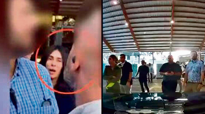 מכוניתה של רגב (מימין) והעימות עם מאבטח השב"כ yk13580506