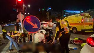 זירת התאונה בפתח תקווה